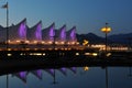 The roof of Canada place at night, vancouver Royalty Free Stock Photo