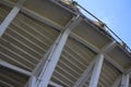 Roof canopy structure of an old stadium building, outter cement pillar Royalty Free Stock Photo
