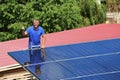 Installation of semitransparent solar modules