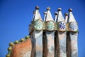 Roof and Chimney architecture at the Casa Battlo Royalty Free Stock Photo