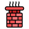 Roof chimney icon vector flat Royalty Free Stock Photo