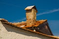 The roof and the chimney of the old house. Ankara, Turkey