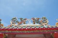 Roof of Chinese Architecture Temple in Thailand Royalty Free Stock Photo