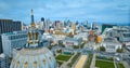 Roof of city hall blue dome with golden accents aerial view of San Francisco Royalty Free Stock Photo