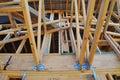 A roof connection in a radiata pine building frame