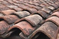 a roof covered with ceramic tiles Royalty Free Stock Photo
