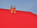 Roof covering chimney