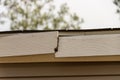 Roof damage from tree falling Royalty Free Stock Photo