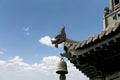 Roof decorations on the territory Giant Wild Goose Pagoda Royalty Free Stock Photo