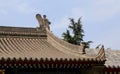 Roof decorations on the territory Giant Wild Goose Pagoda--Xian (Sian, Xi'an) Royalty Free Stock Photo