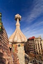 Roof detail of Gaudi's Casa BatllÃÂ² Royalty Free Stock Photo