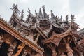Roof Detail of Sanctuary of The Truth at Pattaya. Chonburi Province, Thailand