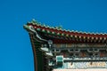 Roof detail, traditional Chinese architecture in Wong Tai Sin Temple in Hong Kong Royalty Free Stock Photo