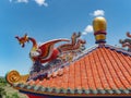 Roof detail of Viharn Sien, Pattaya City, Thailand Royalty Free Stock Photo