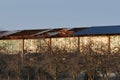 Roof of deteriorated old factory