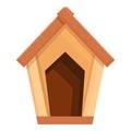 Roof dog kennel icon cartoon vector. Puppy house