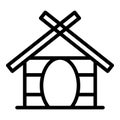 Roof dog kennel icon outline vector. Pet house