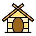 Roof dog kennel icon vector flat