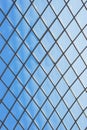Roof glass modern windows metal grid blue sky pattern Royalty Free Stock Photo