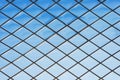 Roof glass modern windows metal grid blue sky pattern Royalty Free Stock Photo