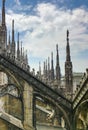 Fantasy city - Rooftops of Duomo Cathedral, Milan, Italy.