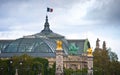 Roof of Grand Palace and the Bridge Alexander III, Paris Royalty Free Stock Photo