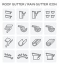 Roof gutter icon