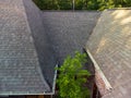 Roof with hail damage and markings from inspection Royalty Free Stock Photo