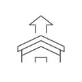 Roof heat loss line icon