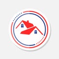 Roof of house sticker icon. Simple linear icon Royalty Free Stock Photo