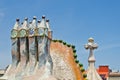 Roof, housetop Gaudi`s creation-house Casa Batlo.