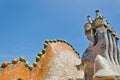 Roof, housetop Gaudi`s creation-house Casa Batlo.