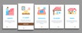 Roof Housetop Material Onboarding Elements Icons Set Vector