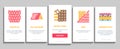 Roof Housetop Material Onboarding Elements Icons Set Vector