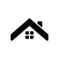 Black solid icon for Roof, apartment and architecture