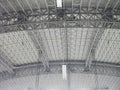 a roof inside the hall