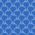 Roof Installation and Repair vector outline blue seamless pattern Royalty Free Stock Photo