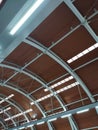 The roof of the Jakarta Indonesia train station, the design is very beautiful with a very strong steel and iron structure Royalty Free Stock Photo