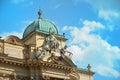 Roof of the Juliusza Slowacki Theater in the Old Town district of Krakow in Poland.