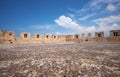 The roof of the Kolossi Castle surrounded by the battlements. Kolossi. Cyprus Royalty Free Stock Photo