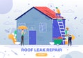 Roof Leaking Repair Service Flat Vector Website