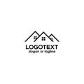 Roof logo design. Property logo template. Architect logo template. Architecture, construction or house developing consultant