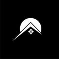 Roof logo simple house icon isolated on dark background Royalty Free Stock Photo