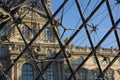 Roof of the Louvre entrance pyramid, Paris, France Royalty Free Stock Photo