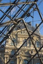 Roof of the Louvre entrance pyramid, Paris, France Royalty Free Stock Photo