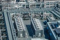 The roof of the machine room of a high-rise building