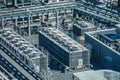 The roof of the machine room of a high-rise building