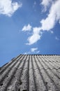 Roof made of carcinogenic asbestos tiles Royalty Free Stock Photo