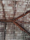 roof made of dried palm leaves.  tradition in Indonesia, west Borneo. Royalty Free Stock Photo