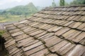 Roof made of wood pieces